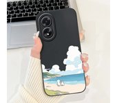 For Oppo A38 CPH2579 Phone Case New Fashion Soft Matte Silicone Rabbit Flower Goothic Style Capa For Oppo A18 CPH2591 Back Cover