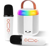 Juguetes de karaoke para niños y adultos con 2 micrófonos, máquina de karaoke portátil con luz LED y efectos de cambio de voz, r
