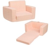 Sillón Infantil Sofá Cama 2 en 1, Convertible a Tumbona, Sofá Suave para Niñas y Niños, Día del Niño y Cumpleaños, Gris Claro