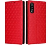 For Cubot X70 Case Rhombus Imprinted PU Leather Magnetic Auto-absorbed Phone Cover