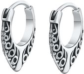 Vikings punk men's and boys' earrings, sainless seel HIES earrings wih vinage Celic knos, grea hip-hop sree jewelry