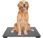 Báscula digital de precisión para perros grandes, 100 kg, báscula de plataforma LCD con pantalla LCD para gatitos, cachorros, conejos o bebés, 45 x 65 cm