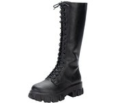 Nuevas Botas Con Cremallera Lateral De Suela Gruesa Para Mujer, Botas De Locomotora Con Cordones De Moda