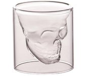 Crystal Skull Shot Glasses Beer Cup, Creative Double Layer Skull Shot Glass for Whiskey Tequila Vodka, Perfect for Halloween