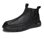 Zapatos casuales de motocicleta para hombres, botas de cuero de gamuza, mocasines de algodón, botas de motocicleta