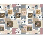 Papel Tapiz Personalizado Moderna Vinilo Pelado y Pegado, Papeles de Revestimiento de Paredes de Contacto Floral de Cuadrícula, Papeles Tapiz para Decoración del Hogar para Sala de Estar, Murales Abstractos de Flores para Interiores
