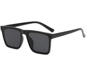 Gafas de sol polarizadas cuadradas para hombre y mujer, lentes de sol polarizadas a la moda, color negro, gris transparente