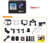 Cámara de Acción 4K 60FPS 2,0 pulgadas IPS pantalla táctil Wi-Fi 170 ° 4x Zoom 30M impermeable, cámara deportiva, grabadora de conducción de motocicleta