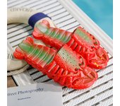 Nuevas parejas masculinas y femeninas creativas de forma especial zapatillas geniales zapatillas padre-hijo zapatillas de langosta de dibujos animados divertidos cangrejos de río zapatos de playa