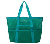 Women's Transparent Mesh Shopping Totes Fashion Light and Versatile Large-capacity Portable Handbag Beach Mesh Bag Shoulder Bag