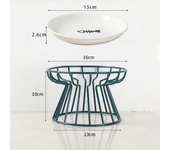Cat Lift Bowl With Metal Stand Pet Ceramic Food Snacks Feeding Elevated Feeder Kitten Puppy Dish Dog Supplies Accessories