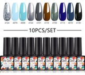 Arte Clavo gel pulido conjunto 10 piezas barniz de gel 8ml remojo semipermanente de uñas en la superficie mate LED ultravioleta
