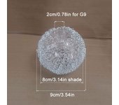 Globe clear G9 glass lampshade replacement with Aluminum wire outside 20mm hole G9 bulb cover for 2cm screw socket holder