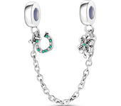 Sterling Silver 925 Dog Foot Pattern And Bone Safety Chain Fit 3mm Original Charm Bracelet Women Silver Pendant Bead Jewelry