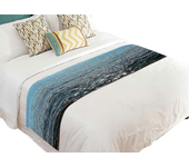 Beach Theme Bed Runner, Deep Blue Sea Ocean Waves Bed Runners Scarves Bed Decoration 50x240 Cm