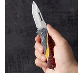 Cuchillo Plegable Portátil EDC Para Camping Y Caza Táctica Hoja De Acero Inoxidable Duradero Con Abrebotellas Y Mango De Madera