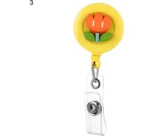 Hot Practical Flower Fruit Doctor Nurse Clip Badge Reel Clip Retractable Keychain ID Card Badge Holder
