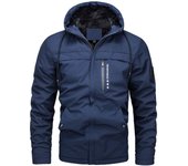 Chaquetas esquí montaña cálidas para hombres, abrigos con capucha lana gruesa algodón, ropa de moda, Otoño e Invierno