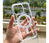 El estuche de teléfono magnético transparente es adecuado para claridad de alta definición y no interfiere con el protector de pantalla para modelos de Apple iPhone desde X hasta la serie 16, con un respaldo duro y bordes suaves.
