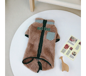 Dog Winter Coat Soft Fleece Pajamas Pet Warm Jacket Vest with Leash D Ring Cozy Onesie Jumpsuit Apparel Outfit Clothes for Dogs