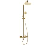 Shower Set, Wall Mount Shower Set with Faucet, Anti-Calcareous Shower Column Thermostat Home Polished Mixer Standard
