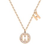 Letra M Joyería de diseño original 925 plata de ley ligera de lujo pinyin con apellido collar de letras
