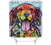 Lovely Bird Pet Bulldog Art Dog Printing Bathroom 3D Shower Curtains Waterproof Polyester Fabric Bath Curtain