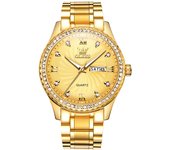 OLEVS Men's Watches Shiny DIamond Threaded Dial Original Quartz Wrist Watch for Man Waterproof Luminous Reloj Date Week Trend
