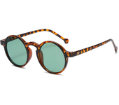 Gafas de sol redondas pequeñas para mujer, gafas de sol marrones de diseñador de marca Vintage, gafas de sol con montura redonda y remaches para mujer UV400