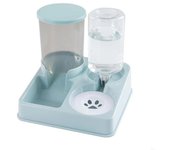 Household Automatic Pet Feeder and Waterer Anti-tip 2 in 1 Pet Water Dispenser Plastic Visible Pet Food Container Dog