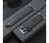 Correa de reloj de negocios suave para Apple Watch Ultra 8 7 SE 6 5 4 3 2 1, correa de muñeca de cuero genuino de piel de vaca de repuesto 38/40/41/42/44/45/49mm
