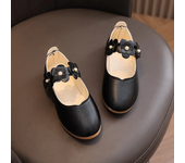 2024 Autumn New Children Leather Shoes for Girls Fashion UK Style Soft Comfortable Casual Performance Chic Sweet Versatile Shoes