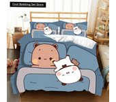 Kawaii Bubu and Dudu 3D Printing Anime Bedding Set Duvet Cover Comforter Bed Single Twin Full King Queen Size Bedding Set Kids