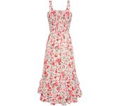 Vestido de playa con estampado de moda de verano para mujer, vestido de tirantes bohemio