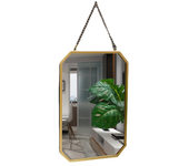 Espejo Rectangular montado en la pared para baño y dormitorio, arte de hierro de estilo nórdico, espejo de maquillaje para lavab