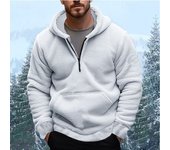 New Autumn and Winter Men's Casual Hooded Sweatshirt, Men's Coral Fleece Fashionable Warm Jacket
