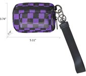Women's Keychain The Iris Waterproof Nylon Wallet Pouch Wristlet Zip Card Case with Clear ID Window