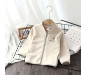 Autumn winter for boys and girls, children's casual velvet long sleeved jac, stand up collar zippered warm windbreakers,
