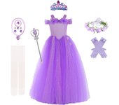 Girls Butterfly Fairy Costume Christmas Kids Birthday Party Purple Gradient Mesh Tutu Long Dresses Halloween Princess Cosplay Co