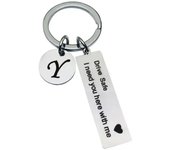 Drive Safe Keychains A-Z Initials Letters Men Women Stainless Steel Key Chain Birthday Chritsmas Father's Day Gifts Jewelry