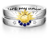 High heart silver ring, red fashionable cubic zirconia, stars, moon, flowers, wedding fashionable jewelry, gifts Mother's Day Gift