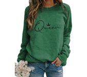 Queen Autumn and Winter Women's Top Printed Casual Loose Sweatshirt HB064