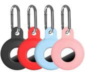 4 Pack Silicone with Keychain, Air Holder for Airtag GPS Tracker, Soft Full-Body Shockproof Apple Tag