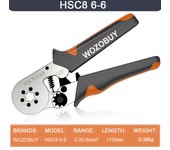 Hexagonal Ferrule Crimp Tool Wire Ferrule Crimping Tool HSC8 6-6 Self-adjustable Ratcheting Crimper for AWG23-10(0.25-6.0mm²)