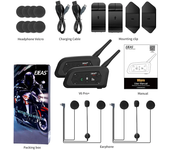 Moto walkie-talkie Casco de moto Auricular Bluetooth 5.1 6 conductores 800 metros comunicador impermeable
