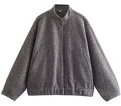 Women's Bomber Jacket Stand Collar Button Up Lightweight Shirt Jacket for Daily Life Work Shopping