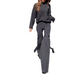 New Europe and the United States women's fall new fashion temperament long-sleeved flared pants two-piece suit