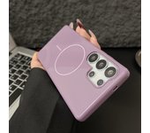 Simple glossy silicone phone case For Samsung Galaxy S25Ultra S25+ S25 Support MagSafe wireless charging Color case
