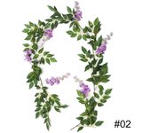 Artificial Glycine Vine Crown, Wedding Bow Decoration, Plant, Rattan Leaf, Fake Flower, Ivory Wall, 1.8 M