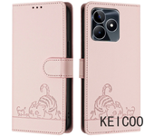 Anti - Caída Oppo Realme GT Neo C51 C53 N53 5 Se 5G China Cerradura Magnética Estampada Funda De Piel De Gatito Retro